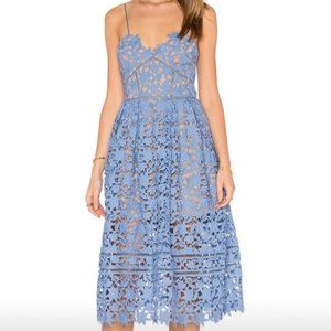 Self-Portrait Blue Azaelea Midi Dress US 2, UK 6